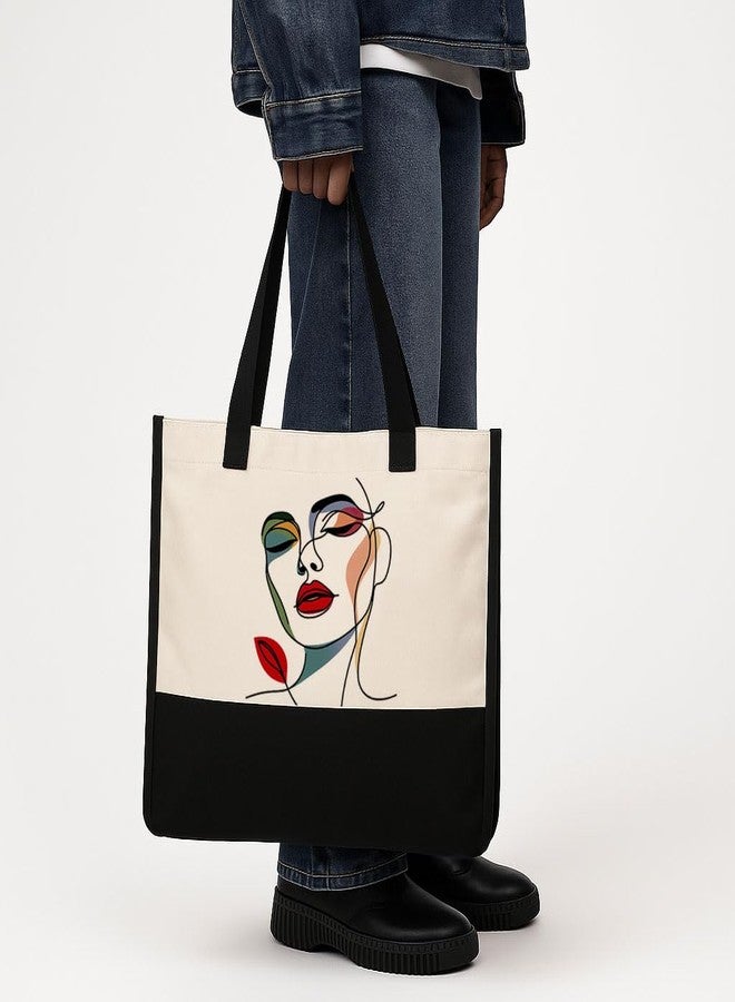 TrendoPrint Eco-Friendly Jute Tote Bag for Women | Reusable Shopping Bag with Sturdy Handles | Large Capacity Multipurpose Handbag for Grocery, Office, Travel & Daily Use (JB93) - Image 3